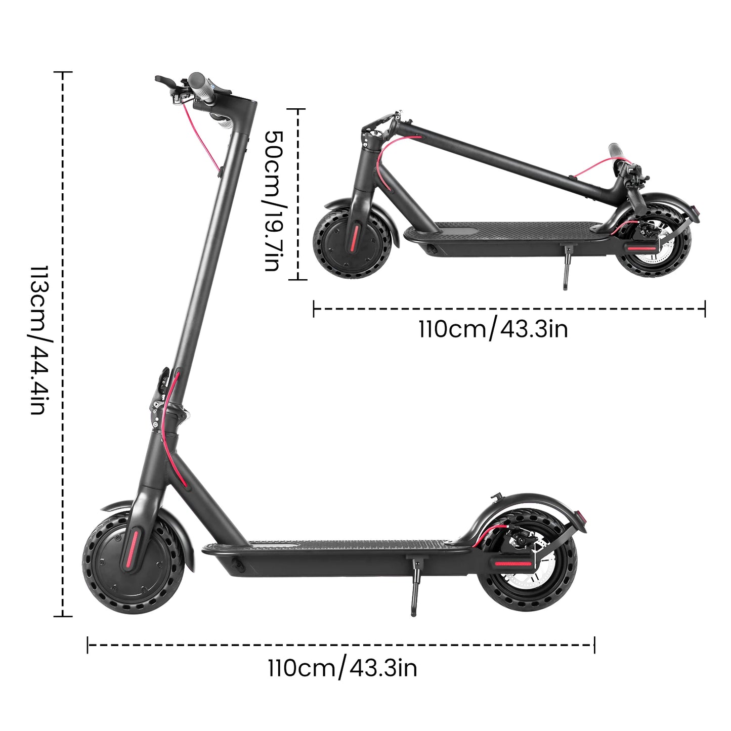Electric Scooter 350W E Scooter Shock-absorbing 8.5 Inches Folding waterproof Commuting Electric Scooters