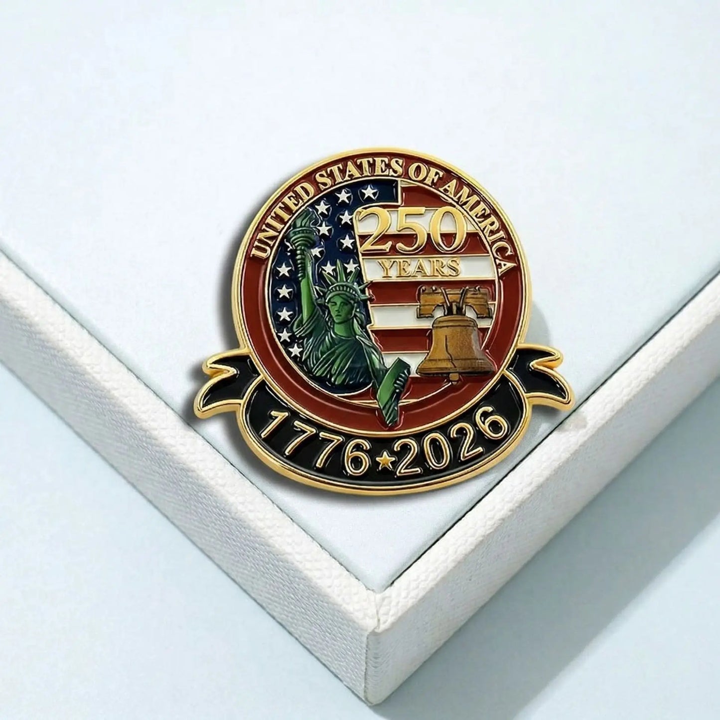 1776-2026 USA 250th Anniversary Badge Brooch Pin America Flag Commemorative Enamel Badge Decoration Craft Gift