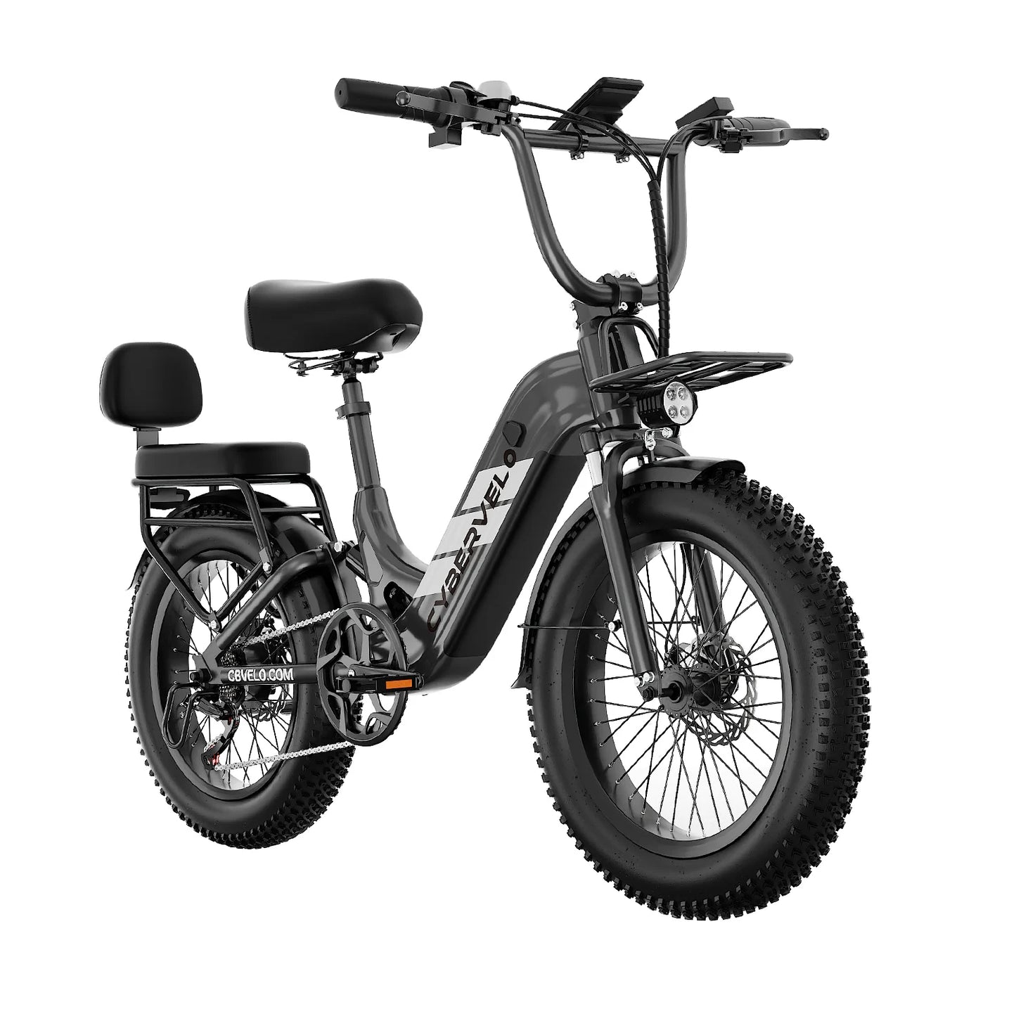 Cybervelo 20" Step-Thru Commuter, 1500W Peak 20ah Battery 80 Miles Long Range E-bike, 7-Speed Shift Adult Electric Bike EK12