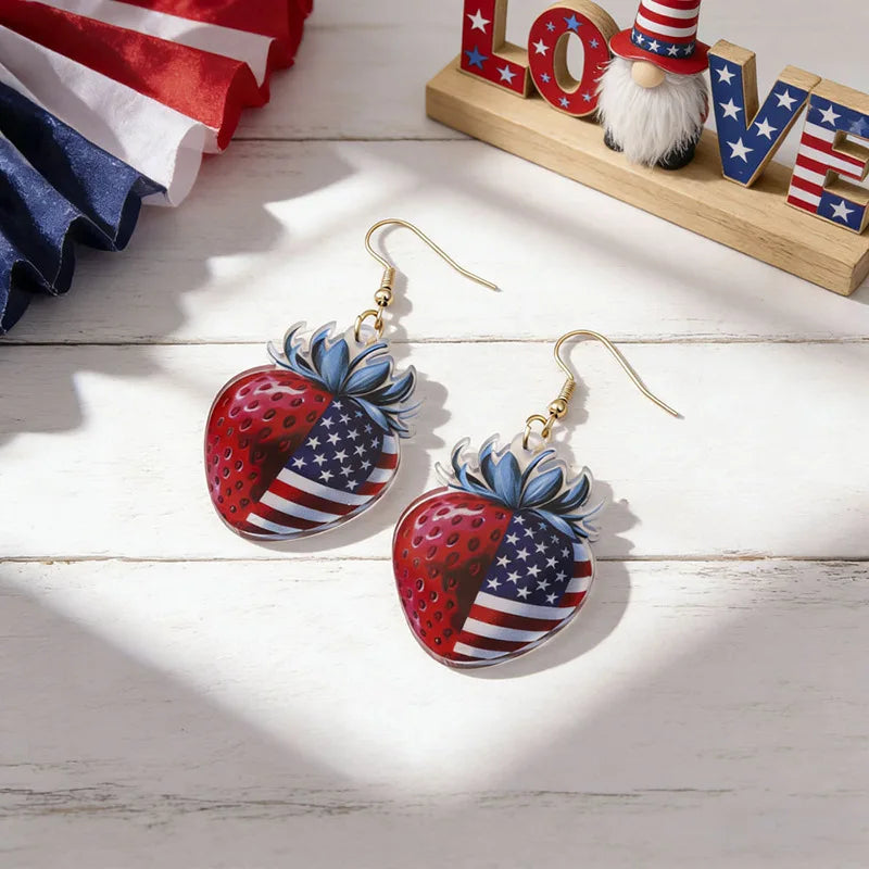 2026 America 250th Independence Day Acrylic Earrings Red Blue White Star Heart USA Dangle Earrings for Women 4th of July Gifts