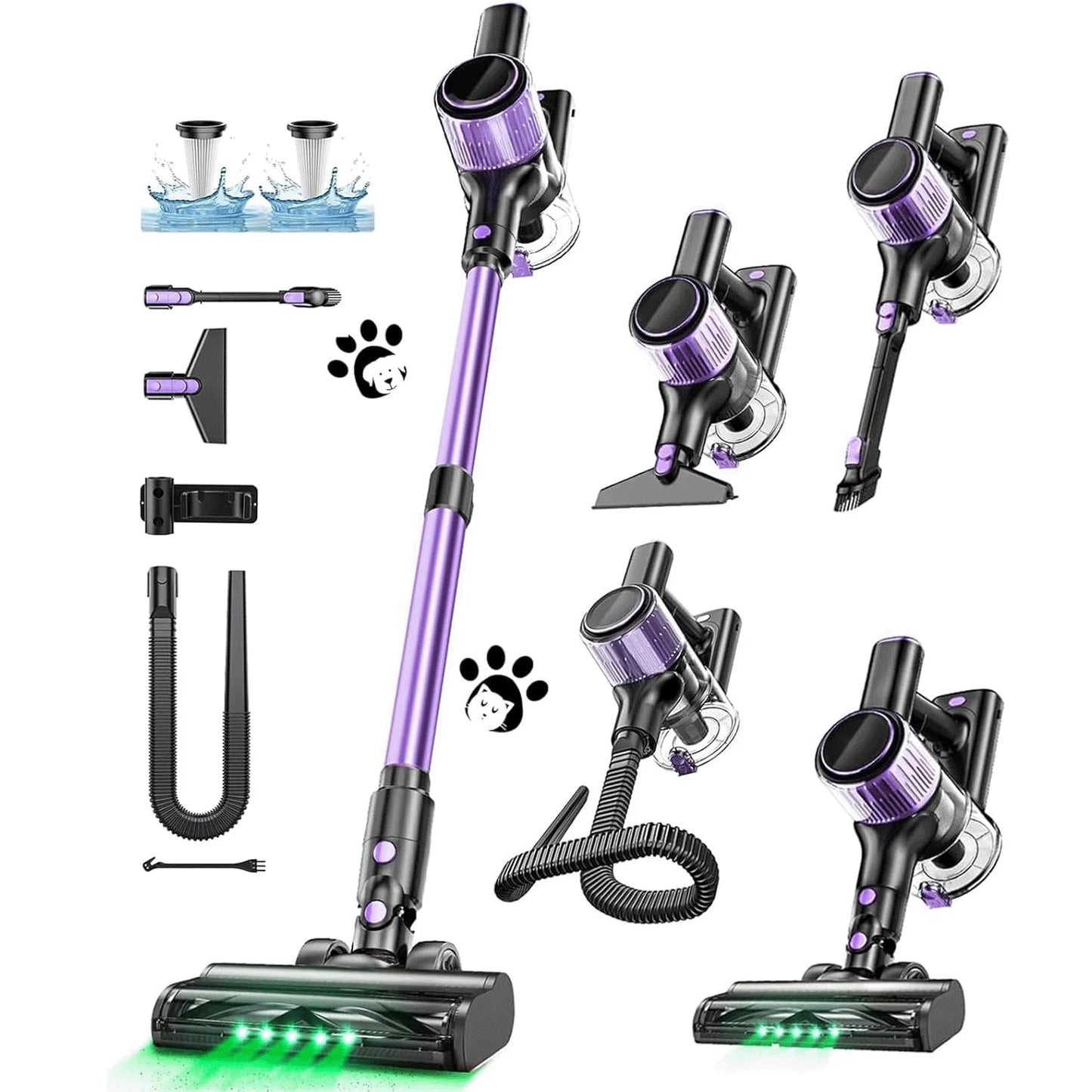 SUXIANGVACC Cordless Vacuum Cleaner 55KPa 500W 45min Run Time