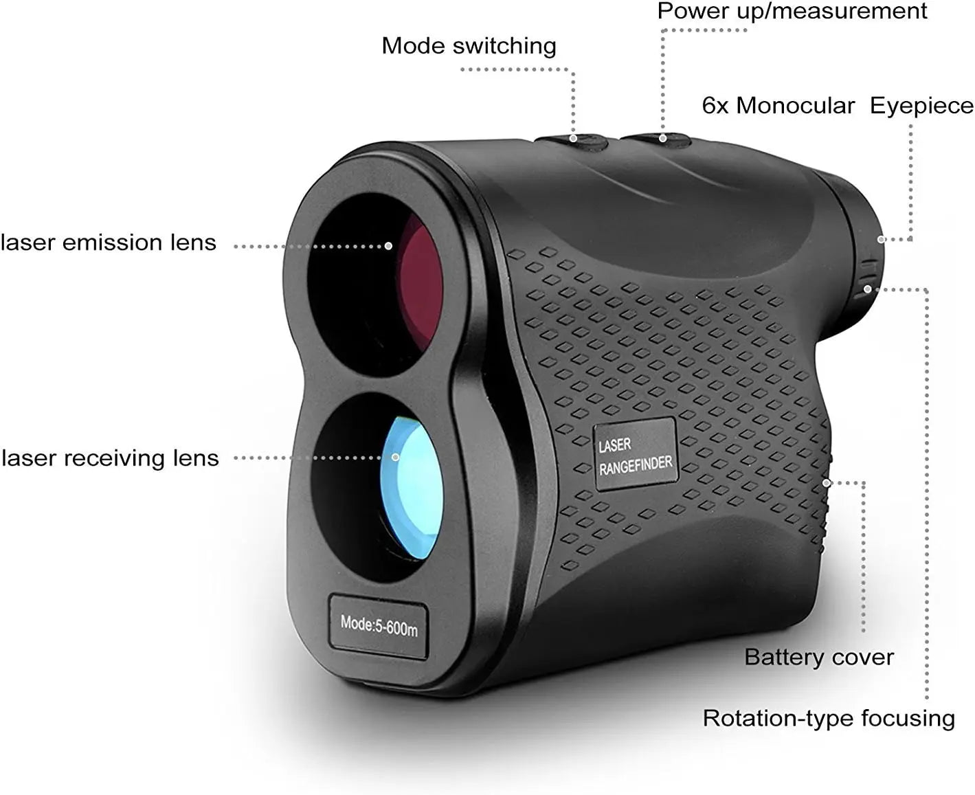 (USA Stock) Laser Golf Rangefinder 600 Yards 6X Magnification Hunting Range Finder Golfing Long Distance Meters Speed Measuring
