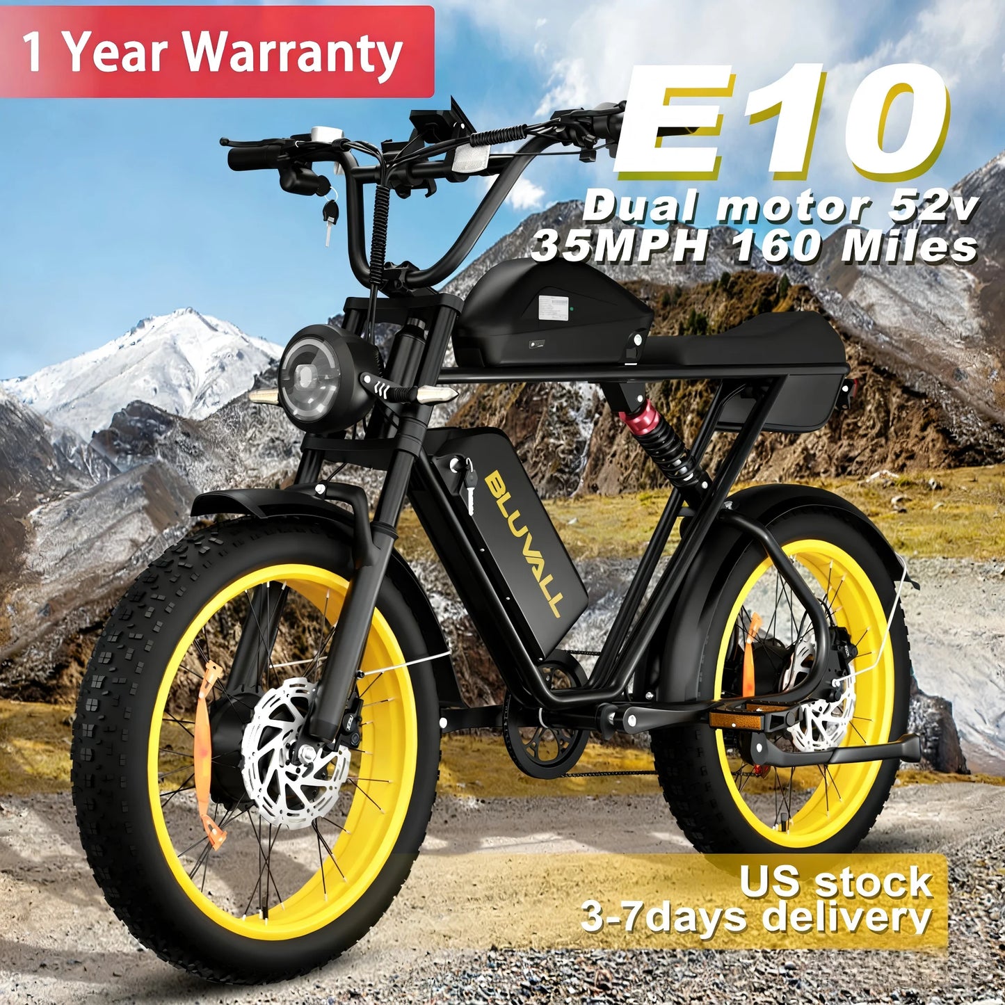 MOOBELO 2000W Dual-Motor Electric Fat Bike With Removable Battery 52V