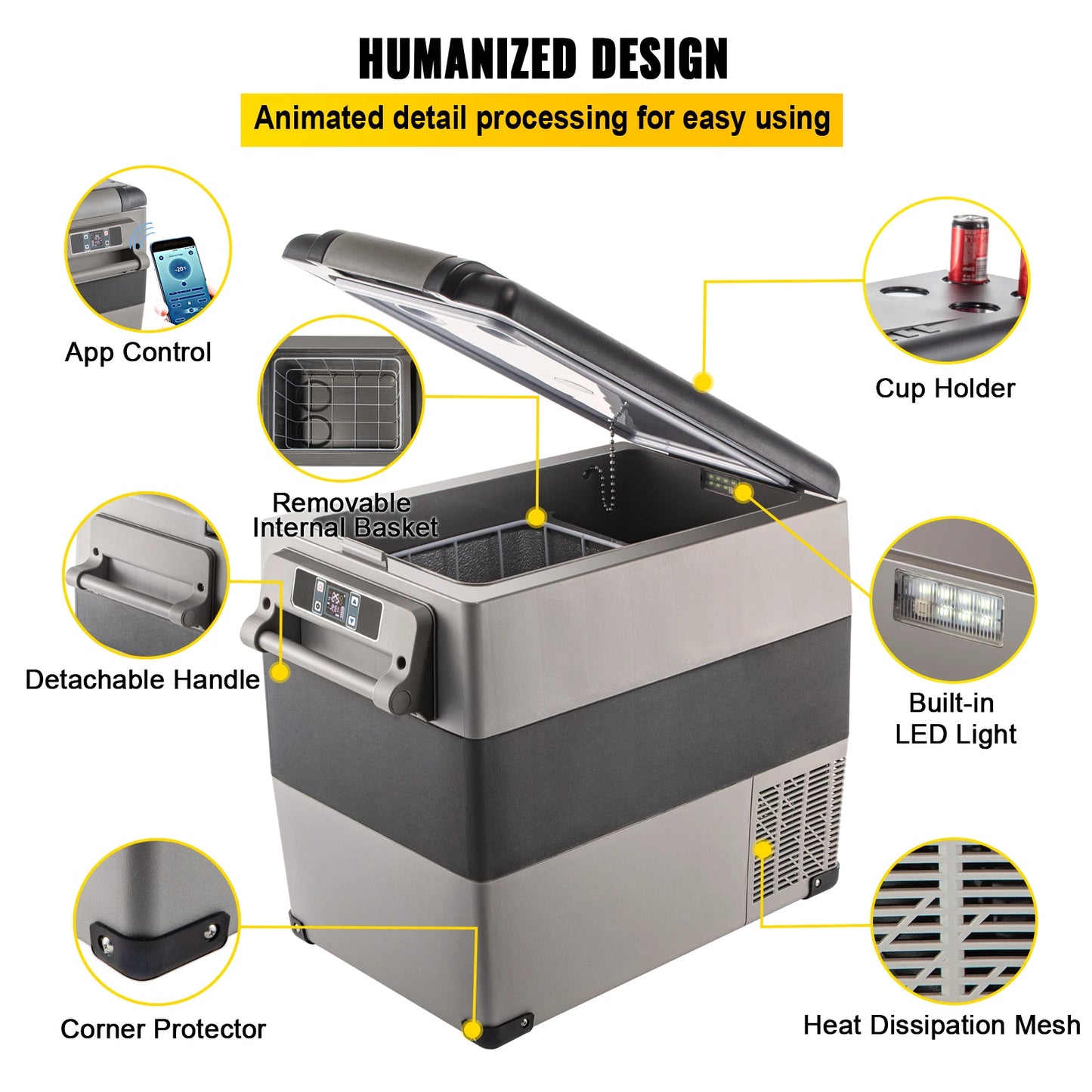 VEVOR Car Refrigerator Portable Compressor Cooler For Camping