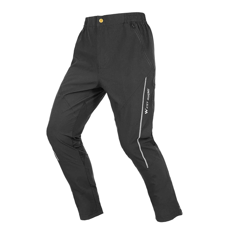 West Biking Men's MTB Quick Dry Pants Reflective Striped Joggers