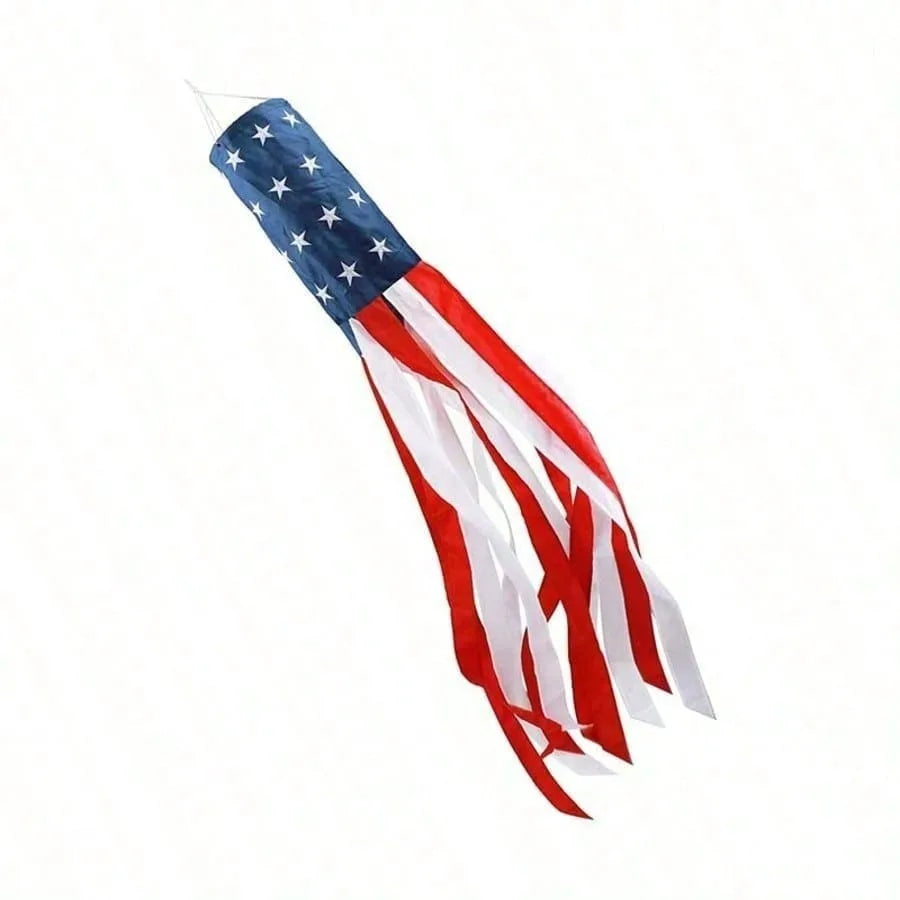 4th Of July Patriotic Decorations, 40 Inch American Flag Windsock 250th Anniversary USA Red White Blue Stars & Stripes Wind Socks For Outside Presidents Day Memorial Day Independence Day Decor