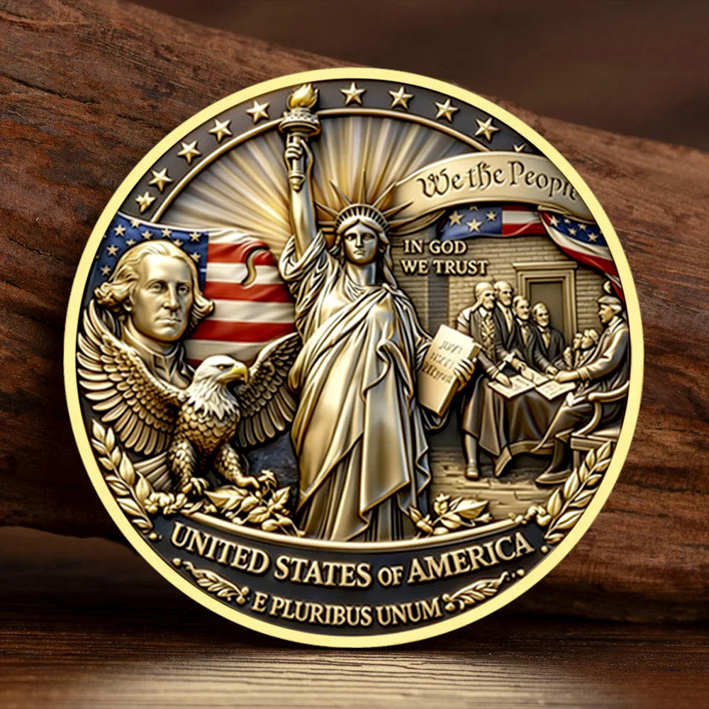 1776-2026 250th Years Happy Birthday Gold Plated Souvenir Coin in God We Trust Collection Coin