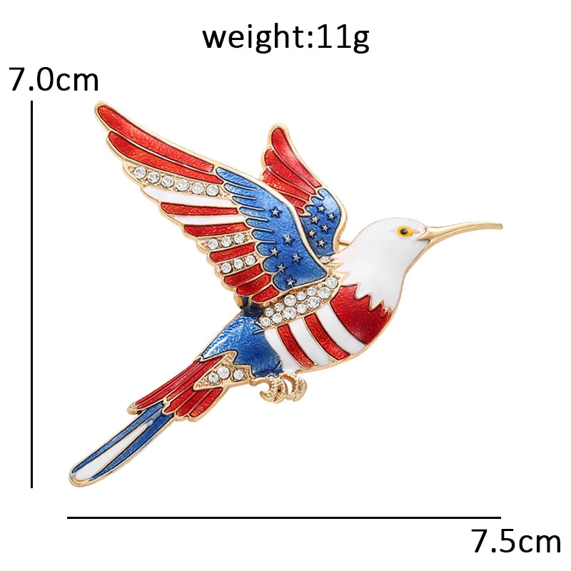 Wuli&baby America's 250th Independence Day Brooches For Women Unisex Eagle Animal Boweknot Flowers Design Party Brooch Pins Gift