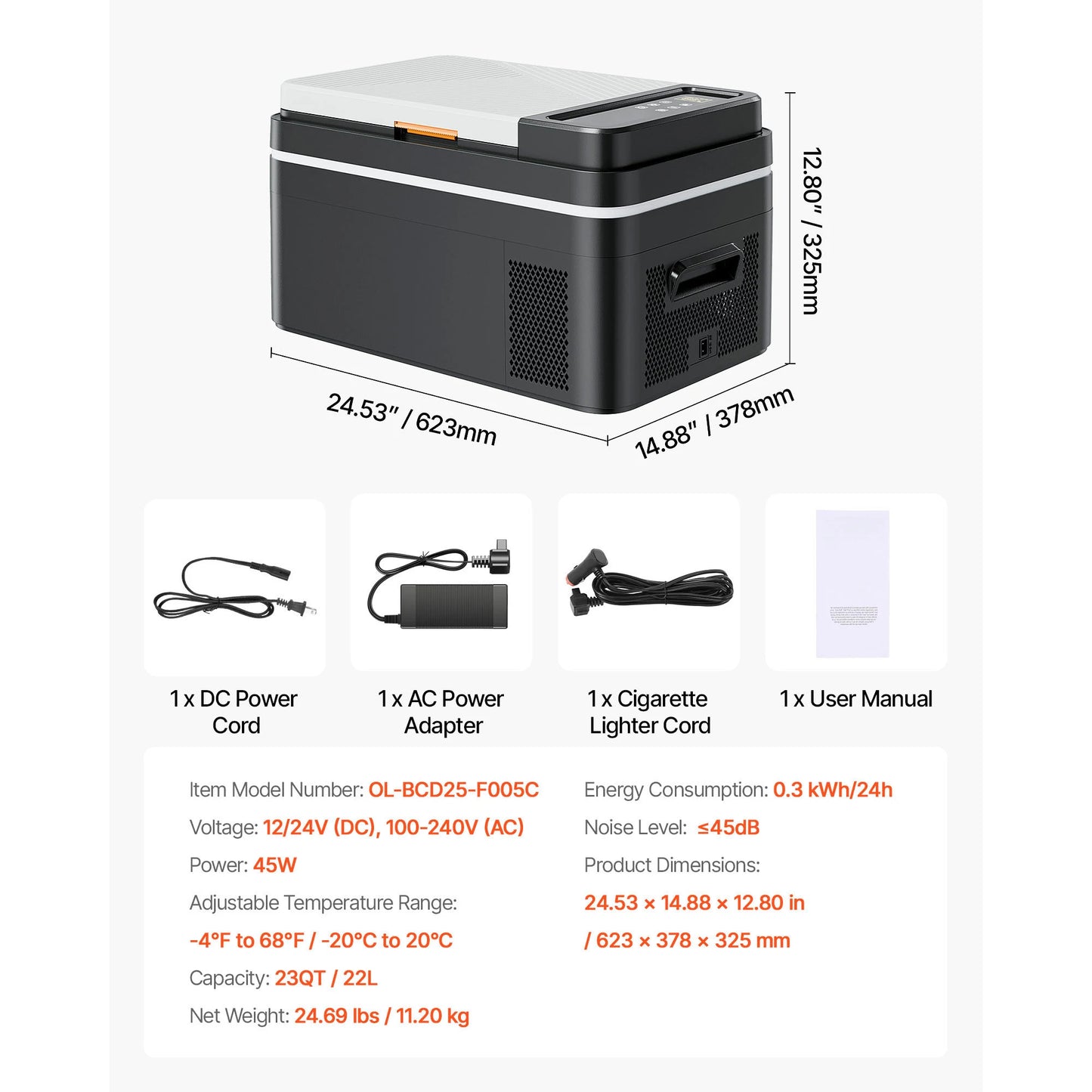 VEVOR Car Refrigerator Portable Compressor Cooler For Camping