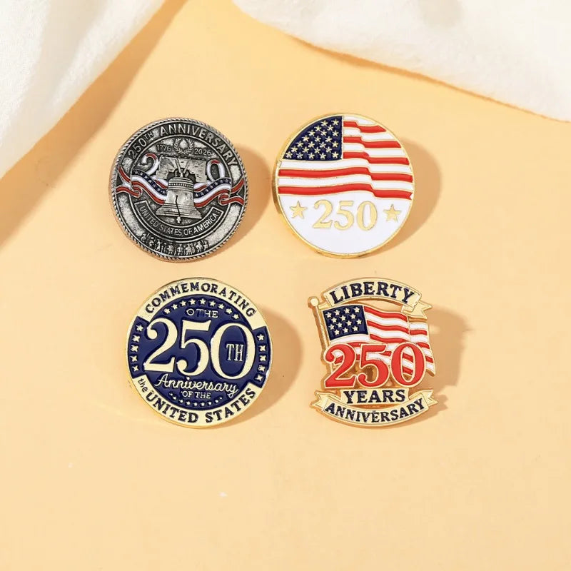US National Day 250th Anniversary Environmental Alloy Drip Oil Badge Hot Selling Honor Brooch Jewelry Accessory Gift Decoration