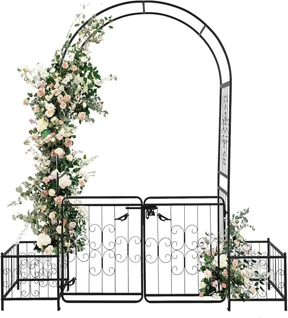 Garden Archway with Door and Flower Box, Wedding Archway, Gazebo with Door and Flower Box, Customizable