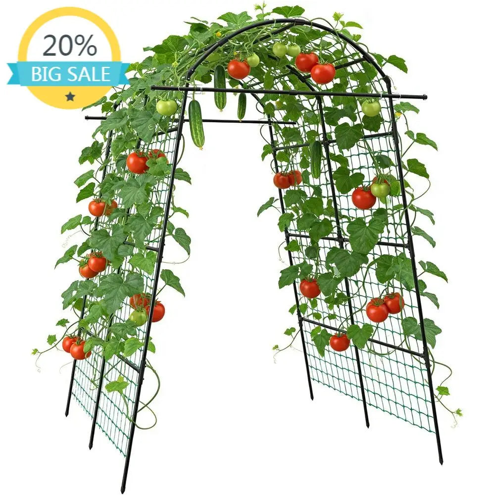 Sturdy Metal Garden Arch Trellis for Climbing Plants