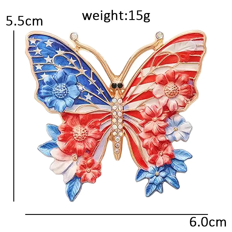 Wuli&baby America's 250th Independence Day Brooches For Women Unisex Eagle Animal Boweknot Flowers Design Party Brooch Pins Gift