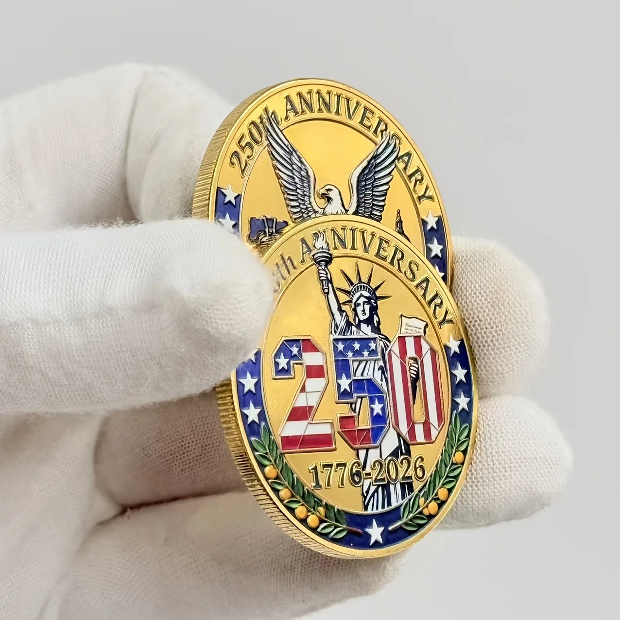 1 piece American 250th Anniversary Coin (1776-2026), exquisite collectible coin for history enthusiasts, commemorative collectib