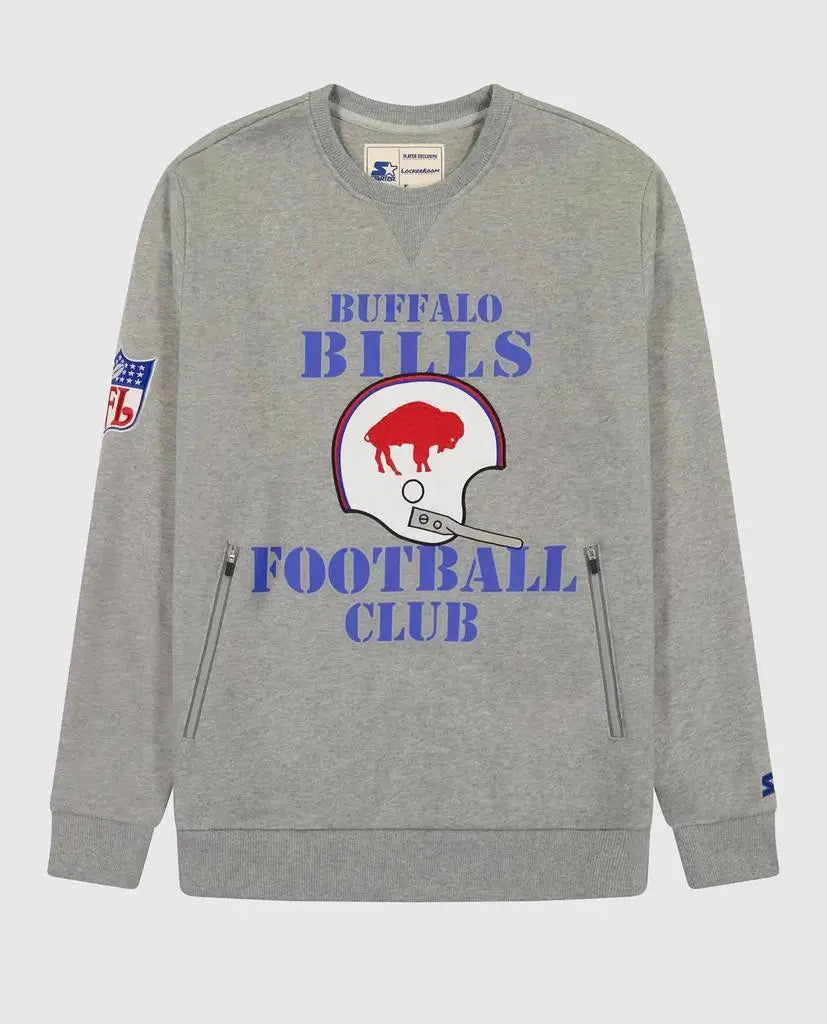Starter | Starter - Men's Buffalo Bills Crew Neck Sweatshirt With Zip Pockets
