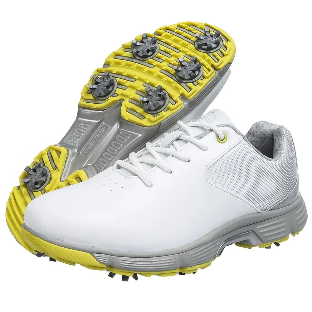 New Golf Shoes Men Golf Sneaker Comfortable Walking Footwears for Golfers Male Golfing Sport Shoes Large Sizes Athletic Sneakers Outdoor Sports & Casual Anti-Slip Training Spiked Shoes