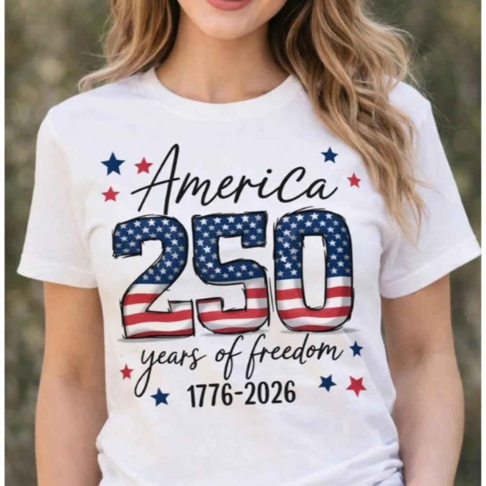 USA 250th Anniversary Shirt America 250 Years of 1776-2026 Tee Patriotic Fourth of July Tees USA Independence Day Shirt