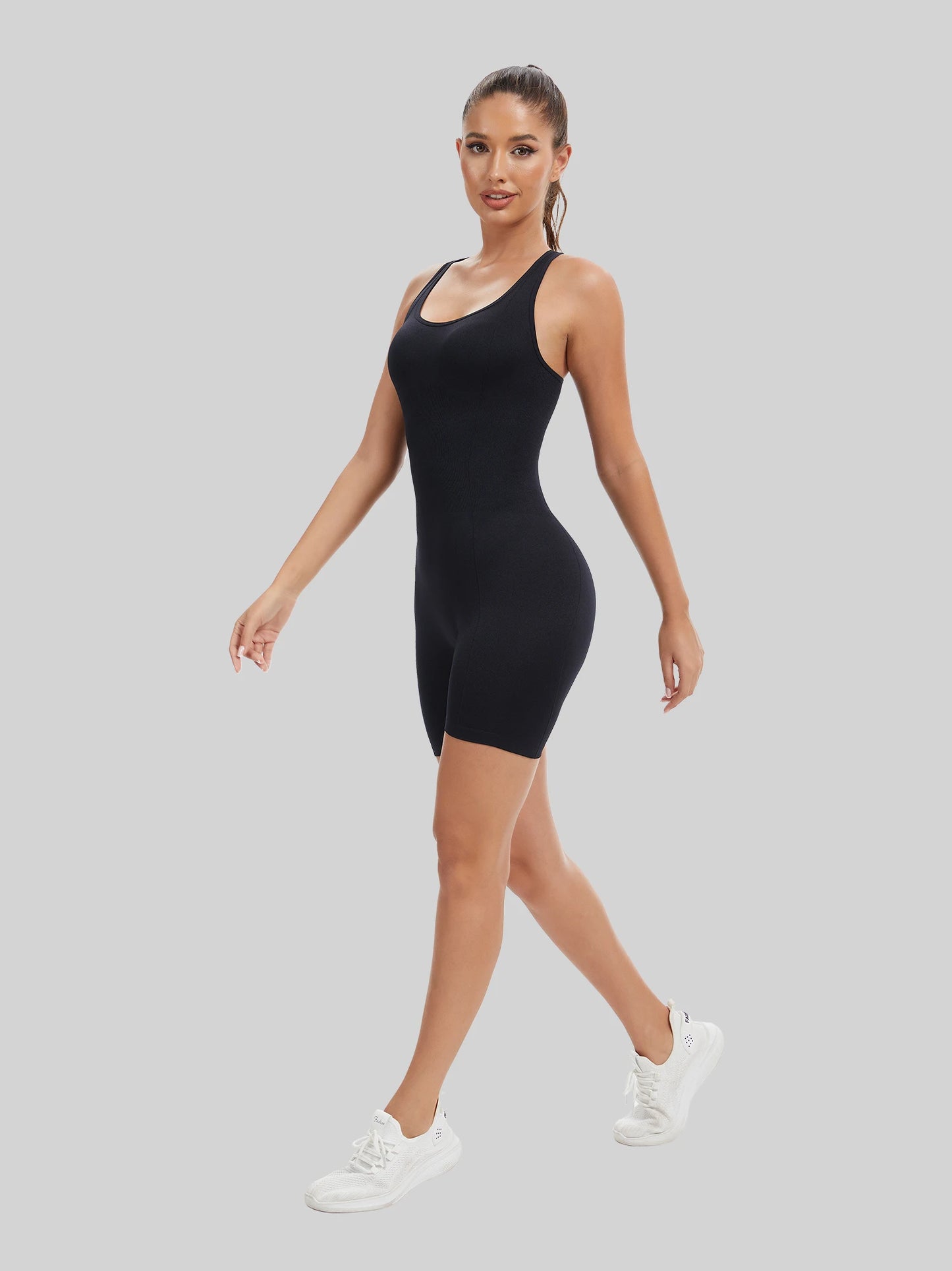 Knit Booty Lifting Bodysuit Quick Dry Running Yoga Outfit