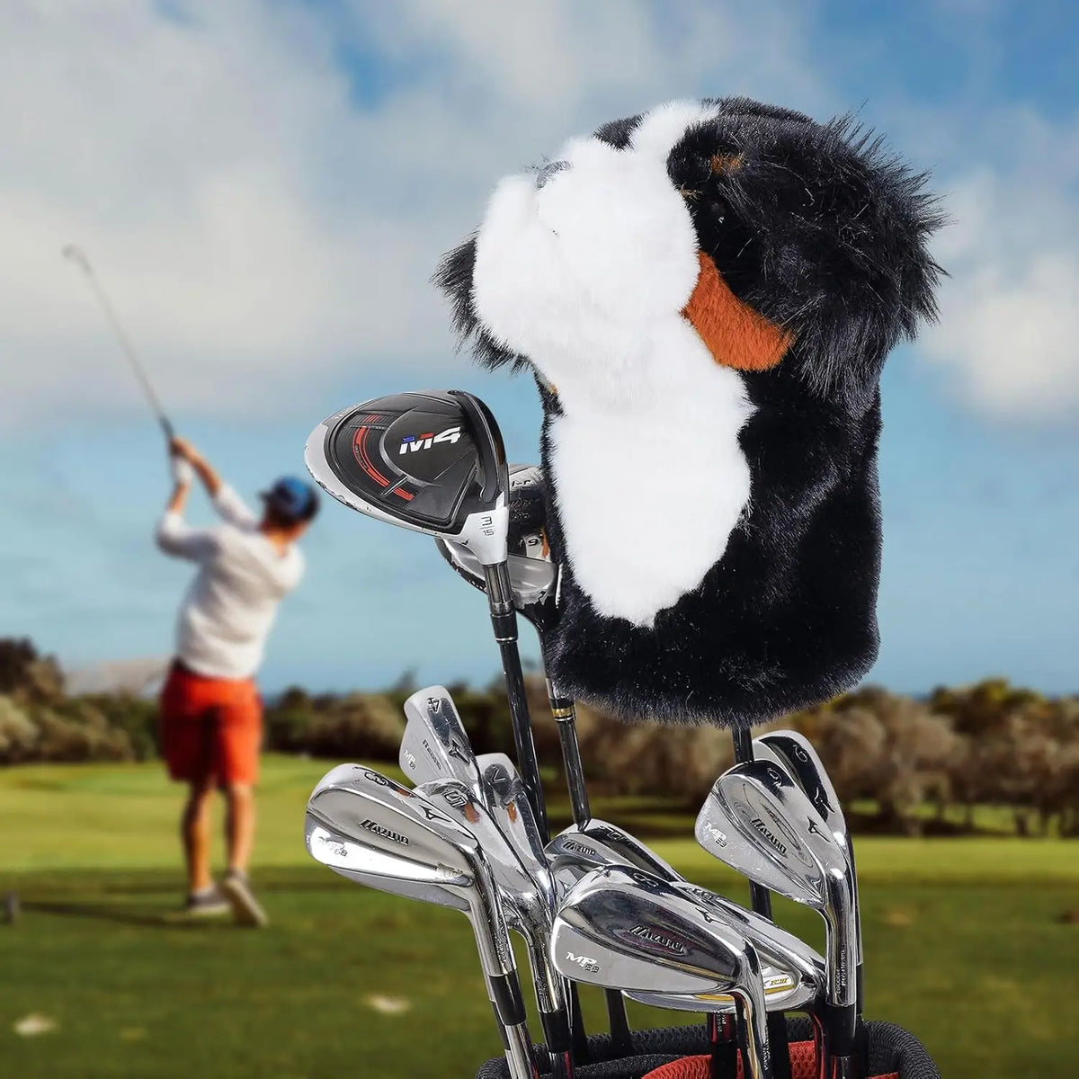 Craftsman Golf Club Driver Head Covers Bernese Mountain Dog Plush Animal 460CC Golf Driver Cover Headcover for Men's Women's