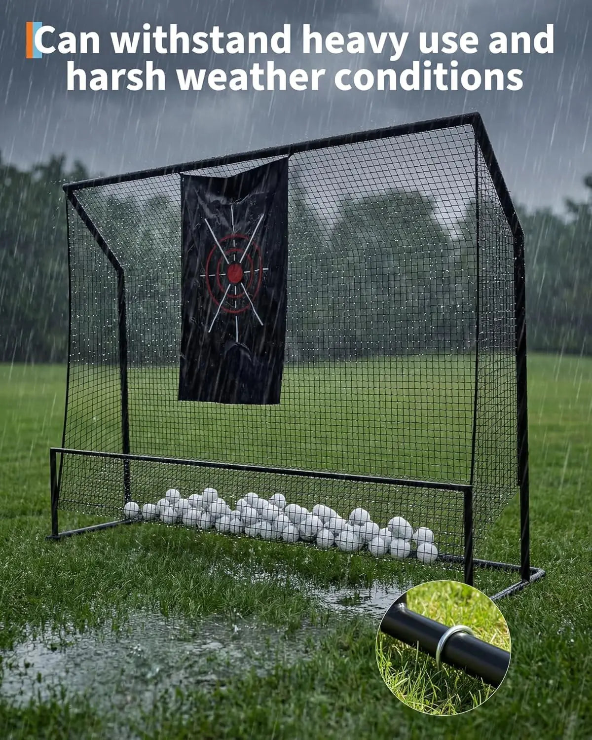 10x7.5FT Golf Practice Net for Indoor and Outdoor Use, Heavy Duty Swing and Chipping Trainer with Aim Cloth and Carry Bag