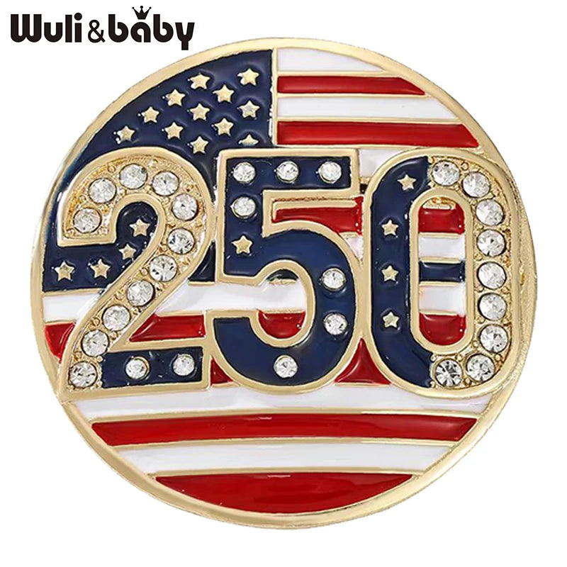 Wuli&baby America's 250th Independence Day Brooches For Women Unisex Eagle Animal Boweknot Flowers Design Party Brooch Pins Gift