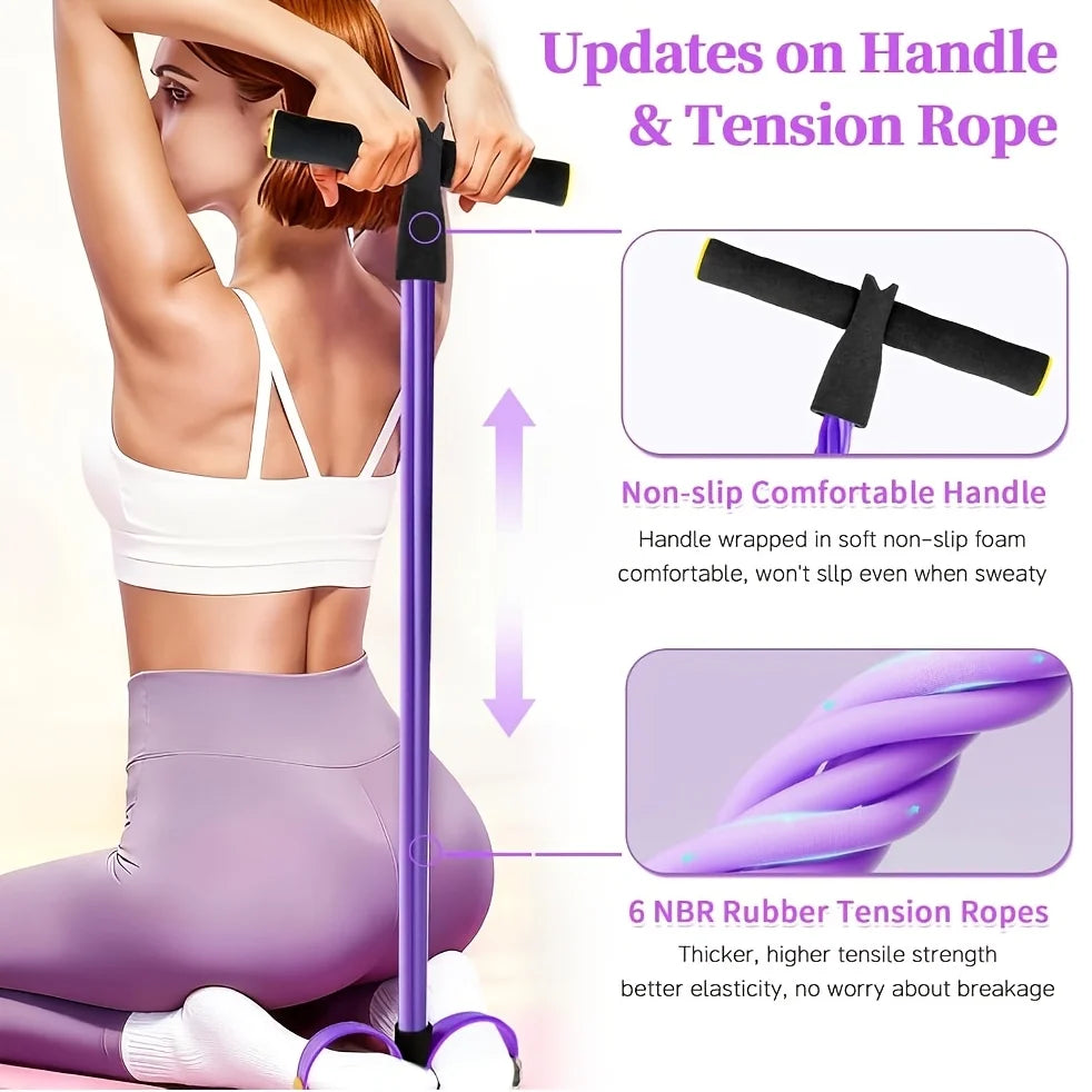 1pc 6-Tube Home for Yoga Resistance Band,Foot-Loop Resistance Band,Ergonomically Designed Durable Resistance Bands