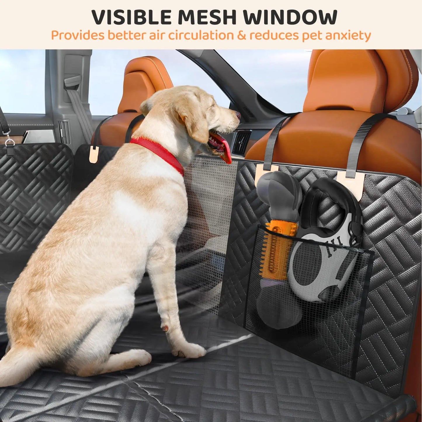 Rear Seat Dog Cover and Extender Hammock for Cars