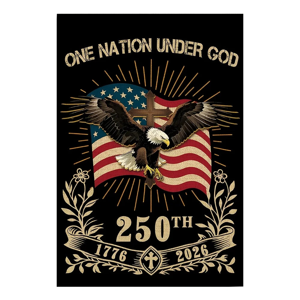 Double-sided 250th Anniversary American Independence Flag 1776-2026 Garden Flag | Eagle Cross, excluding flagpole