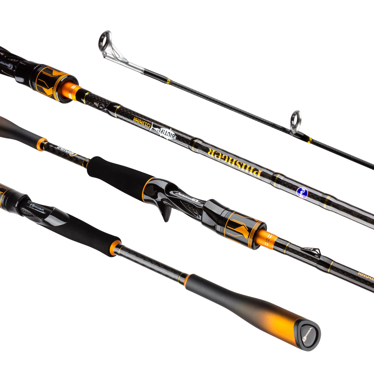 BIUTIFU Spinning Casting 2Tips Fishing Rods 1.8m 1.98m 2.1m 2.25m 2.4m 2.55m 2.7m Fuji Guide 2 Sections T1000 Carbon Baitcasting 7-80g Lure Bass Pike Fast Surf Pole