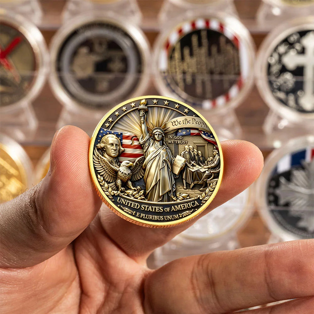 1776-2026 250th Years Happy Birthday Gold Plated Souvenir Coin in God We Trust Collection Coin
