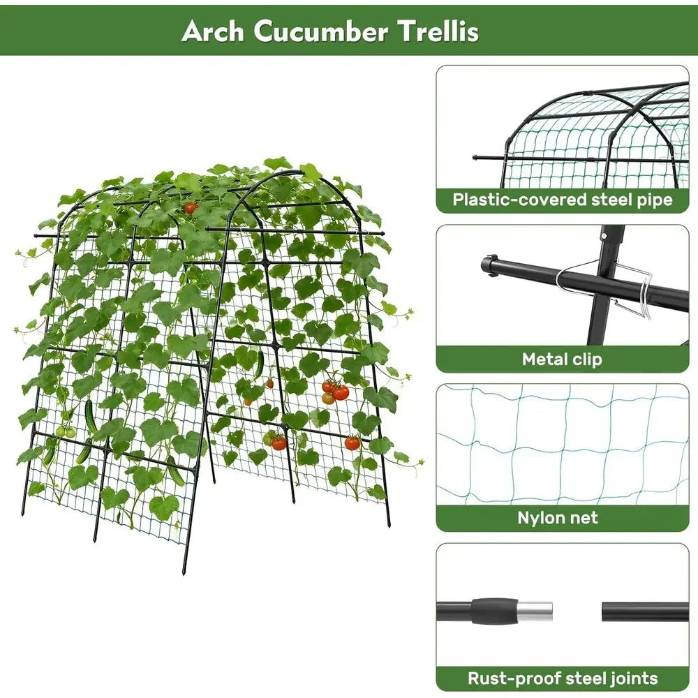 Sturdy Metal Garden Arch Trellis for Climbing Plants