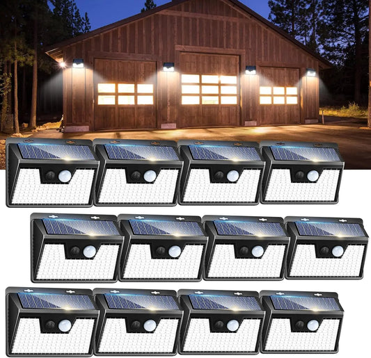 Solar Motion Sensor Lights Outdoor IP65 Waterproof Three Modes LEDs