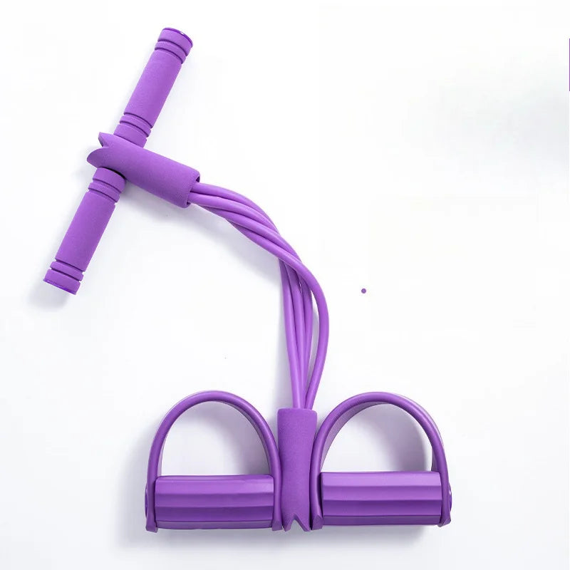 4-Tube Pedal Tensioner Multi-Functional Household Fitness Equipment Yoga Abdominal Strengthening Elastic Band Tension Rope