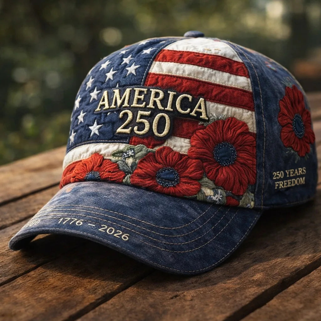 America's 250th Anniversary Rose 3D Printed Baseball Cap Women's Baseball Cap for Daily Travel and Independence Day Celebration