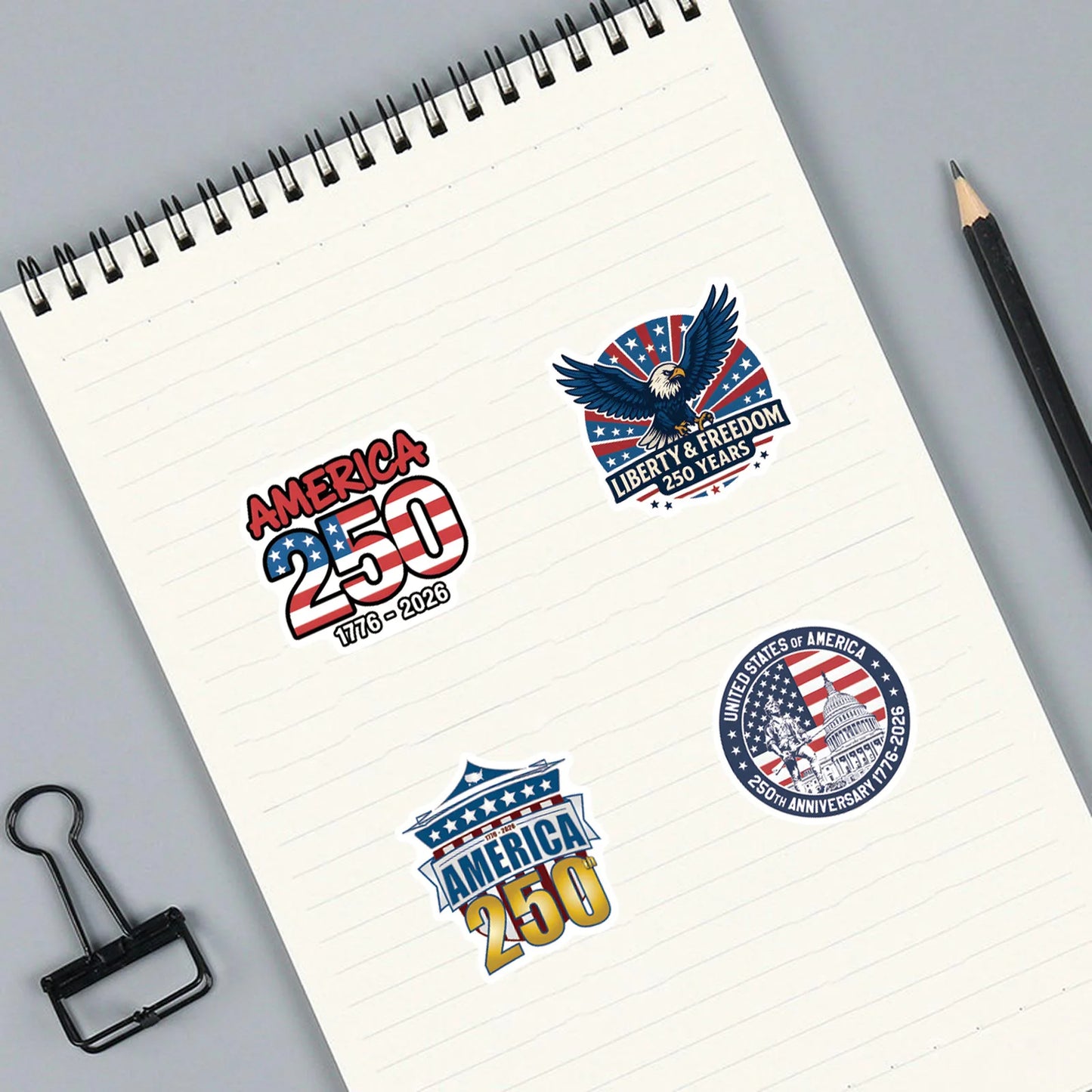 55PCS America 250th Anniversary stickers for water cups skateboard Graffiti Waterproof Cool Portable Guitar Luggage Phone Decals
