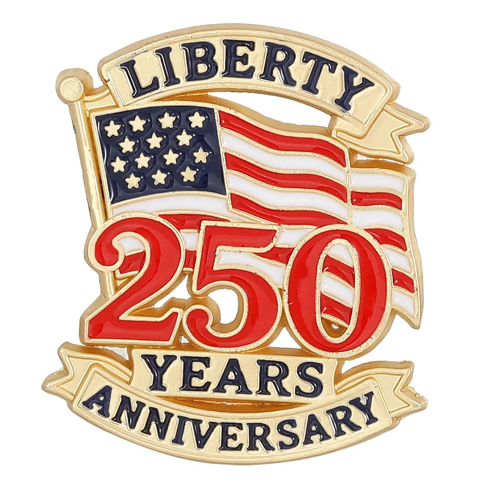 US National Day 250th Anniversary Environmental Alloy Drip Oil Badge Hot Selling Honor Brooch Jewelry Accessory Gift Decoration