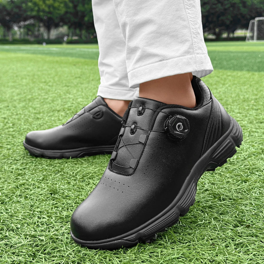 Professional Spiked Men Golf Shoes Waterproof Microfiber Anti-collision Toe Outdoor Competition Sports Sneakers size 39-49  Comfortable Golfing Sneakers Breathable Training Footwears For Walking