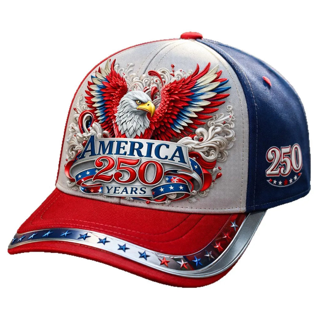 America's 250th Anniversary Rose 3D Printed Baseball Cap Women's Baseball Cap for Daily Travel and Independence Day Celebration