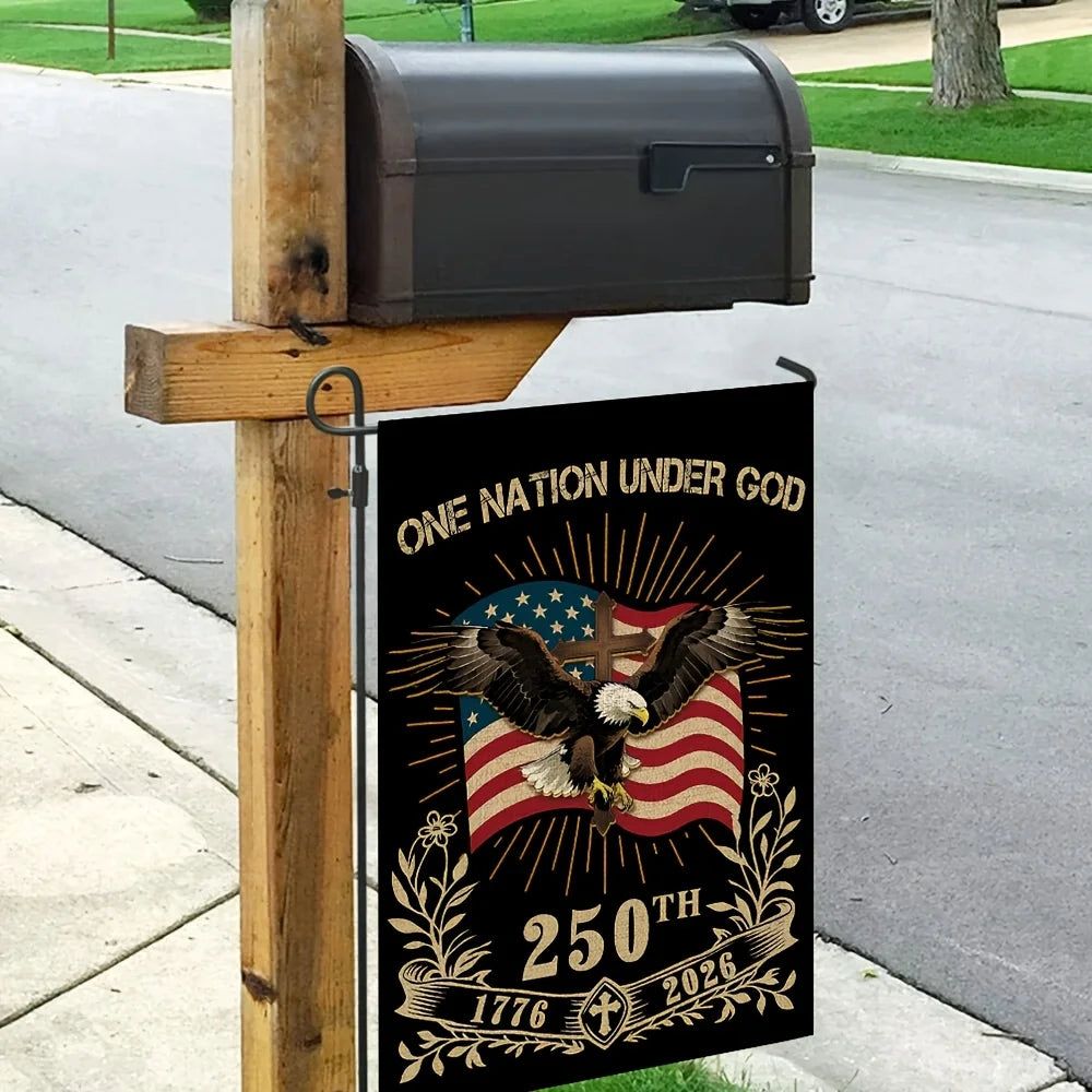 Double-sided 250th Anniversary American Independence Flag 1776-2026 Garden Flag | Eagle Cross, excluding flagpole