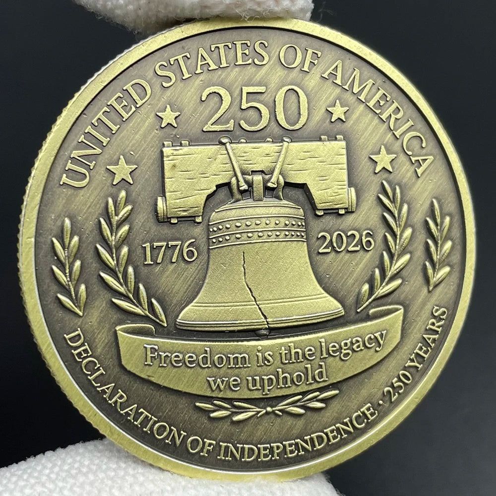 USA 250th Anniversary Commemorative Coin - Liberty Bell & Eagle Design American Independence Historical Memorabilia Coin
