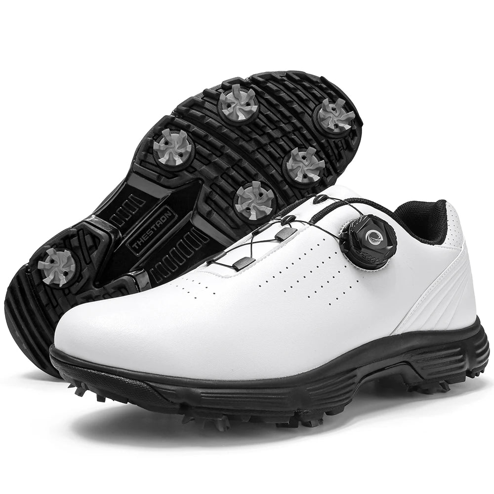 Professional Spiked Men Golf Shoes Waterproof Microfiber Anti-collision Toe Outdoor Competition Sports Sneakers size 39-49  Comfortable Golfing Sneakers Breathable Training Footwears For Walking