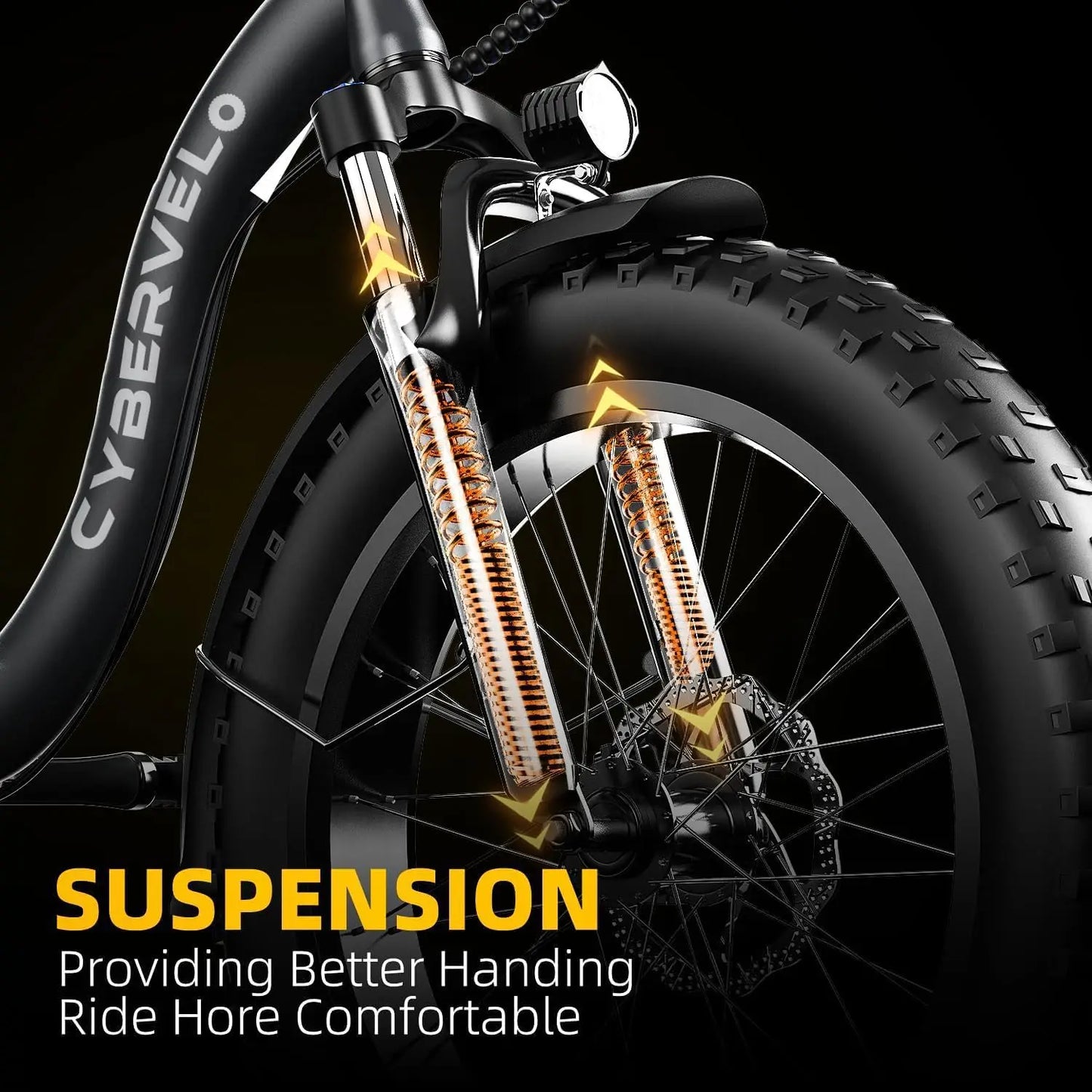 Cybervelo Fat Tire Folding Electric Bike Removable Battery 7 Speed
