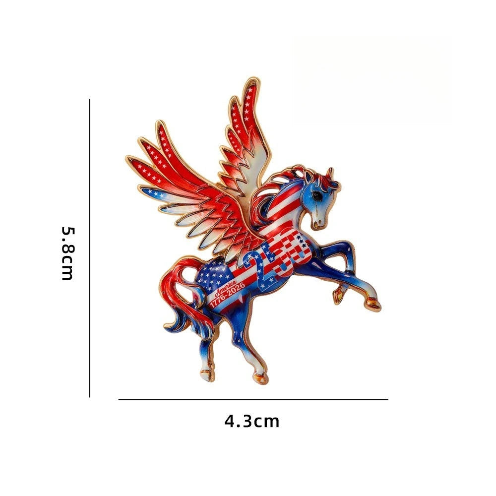 US 250th Anniversary Commemorative Brooch for Men Women,American Patriotic Independence Day Rhinestone-Encrusted Zinc Alloy Pin.