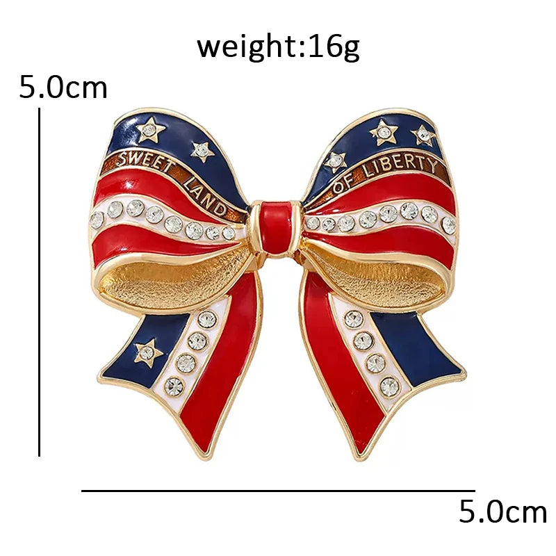 Wuli&baby America's 250th Independence Day Brooches For Women Unisex Eagle Animal Boweknot Flowers Design Party Brooch Pins Gift