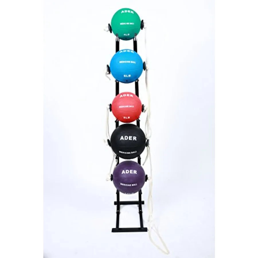 Sporting Goods Medicine Ball Rack for 5-6 Balls Steel Gray Heavy-Duty Storage Rack with Non-Slip Pads and Durable Coating