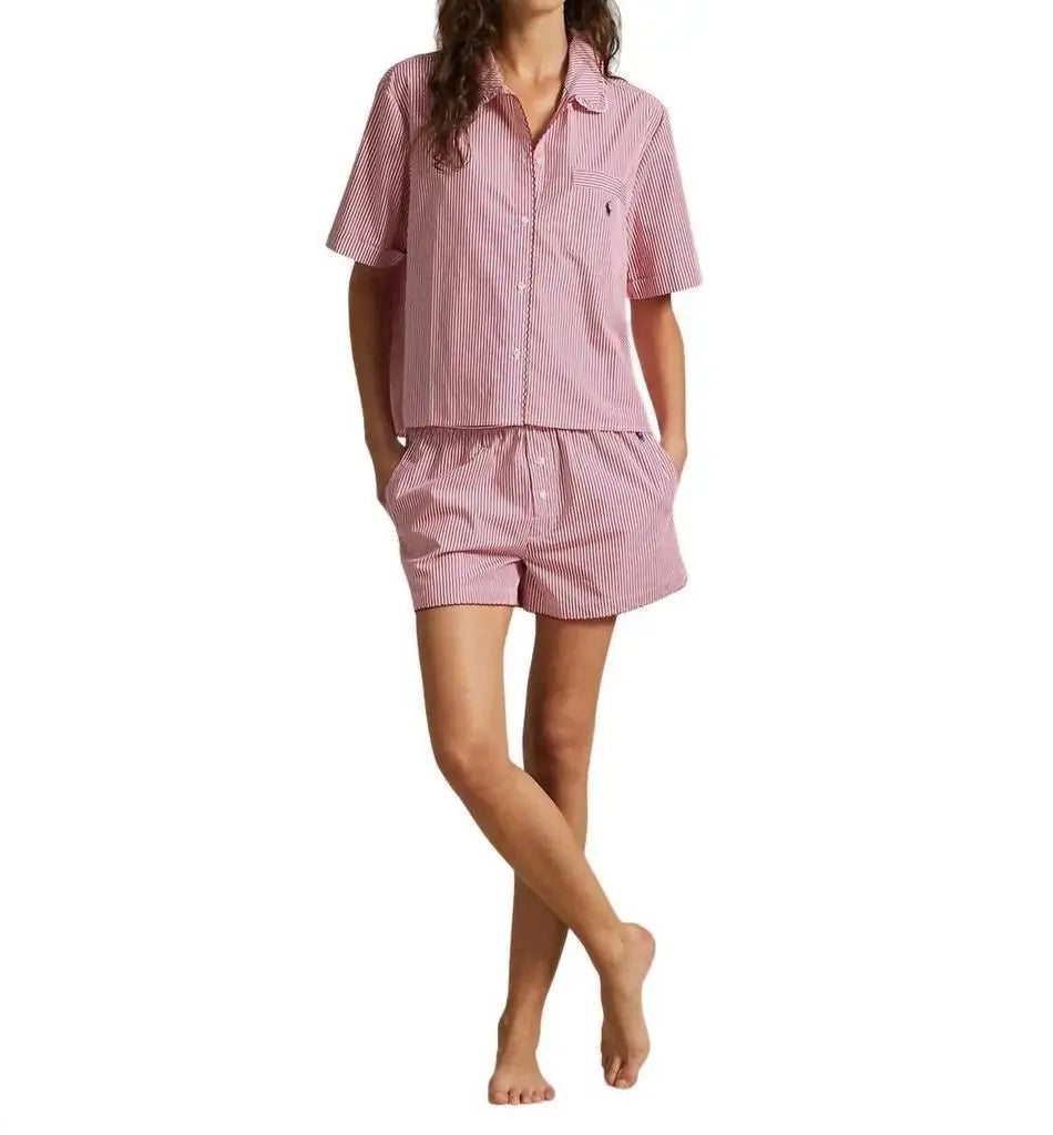 Polo Ralph Lauren | Polo Ralph Lauren - Striped Cotton Shirt & Short Pajama Set