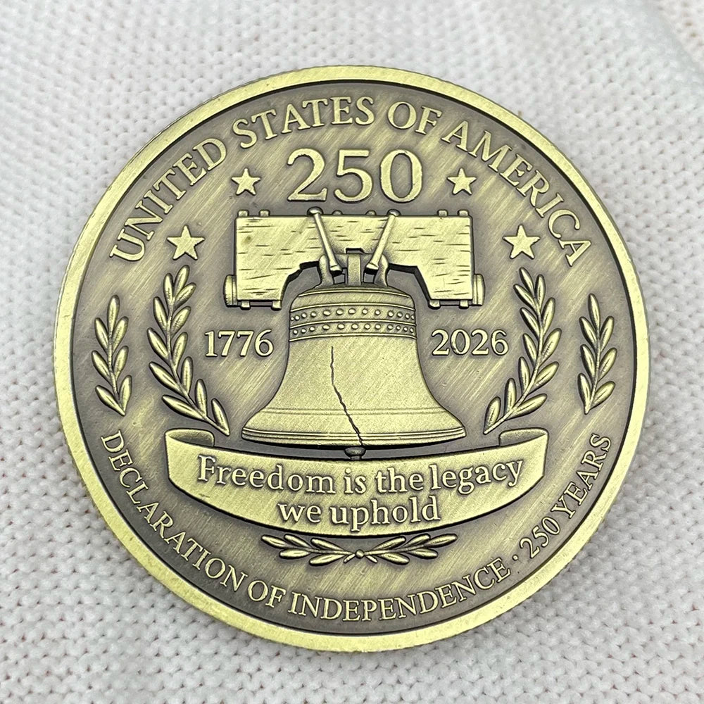 USA 250th Anniversary Commemorative Coin - Liberty Bell & Eagle Design American Independence Historical Memorabilia Coin