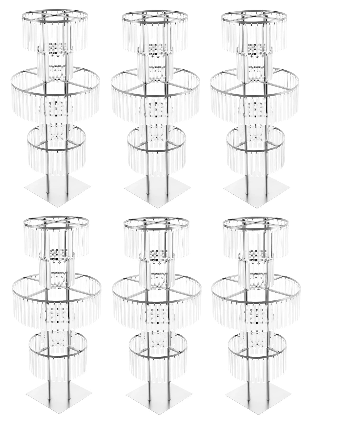 5 Tiers Wedding Centerpieces Flower Stand, 110cm Acrylic Crystal Flower Vase Rack Floor Table Decor Display Holder, Gold/Silver