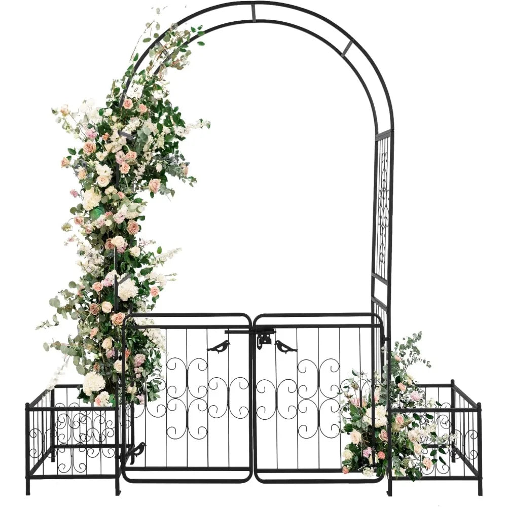 Garden Archway with Door and Flower Box, Wedding Archway, Gazebo with Door and Flower Box, Customizable