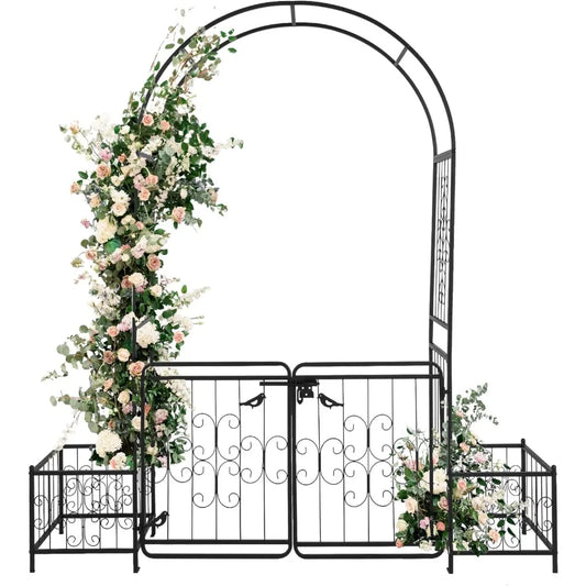 Garden Archway with Door and Flower Box, Wedding Archway, Gazebo with Door and Flower Box, Customizable